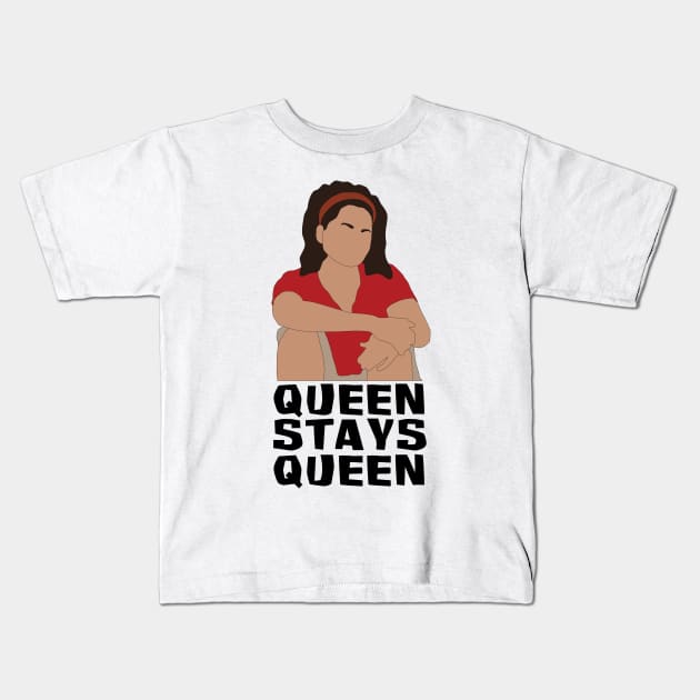 Sandra Diaz-Twine Queen Stays Queen Kids T-Shirt by katietedesco